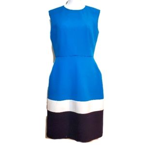 Anthropologie Shoshanna blue sleeveless crew neck career sheath dress. Size 6